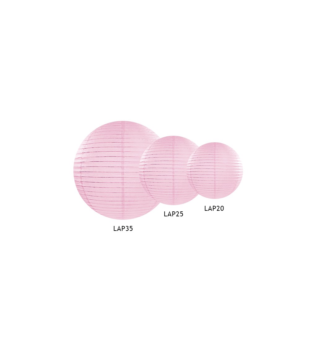 Světle růžový papírový lampión II