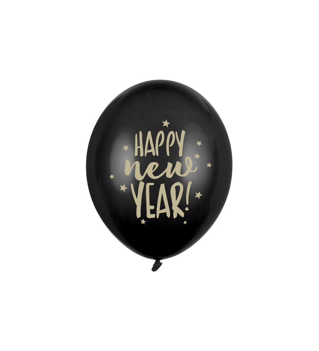 Černý balónek Happy New Year sada