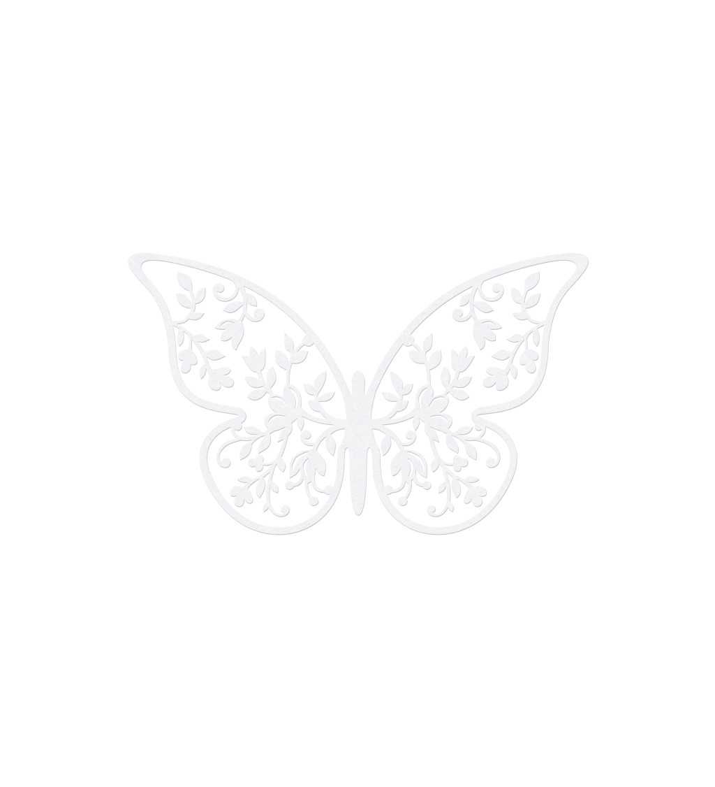 Bílí papíroví motýlci IV dekorace