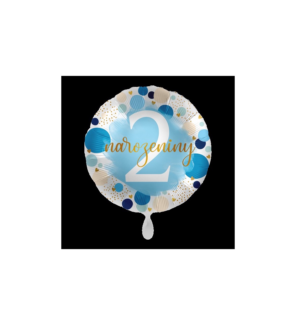 Modrý fóliový balonek 2. narozeniny