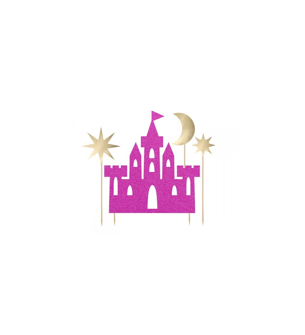 Růžová dekorace Princess - hrad