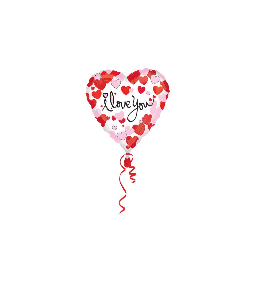 Srdíčkový fóliový balónek pro zamilované