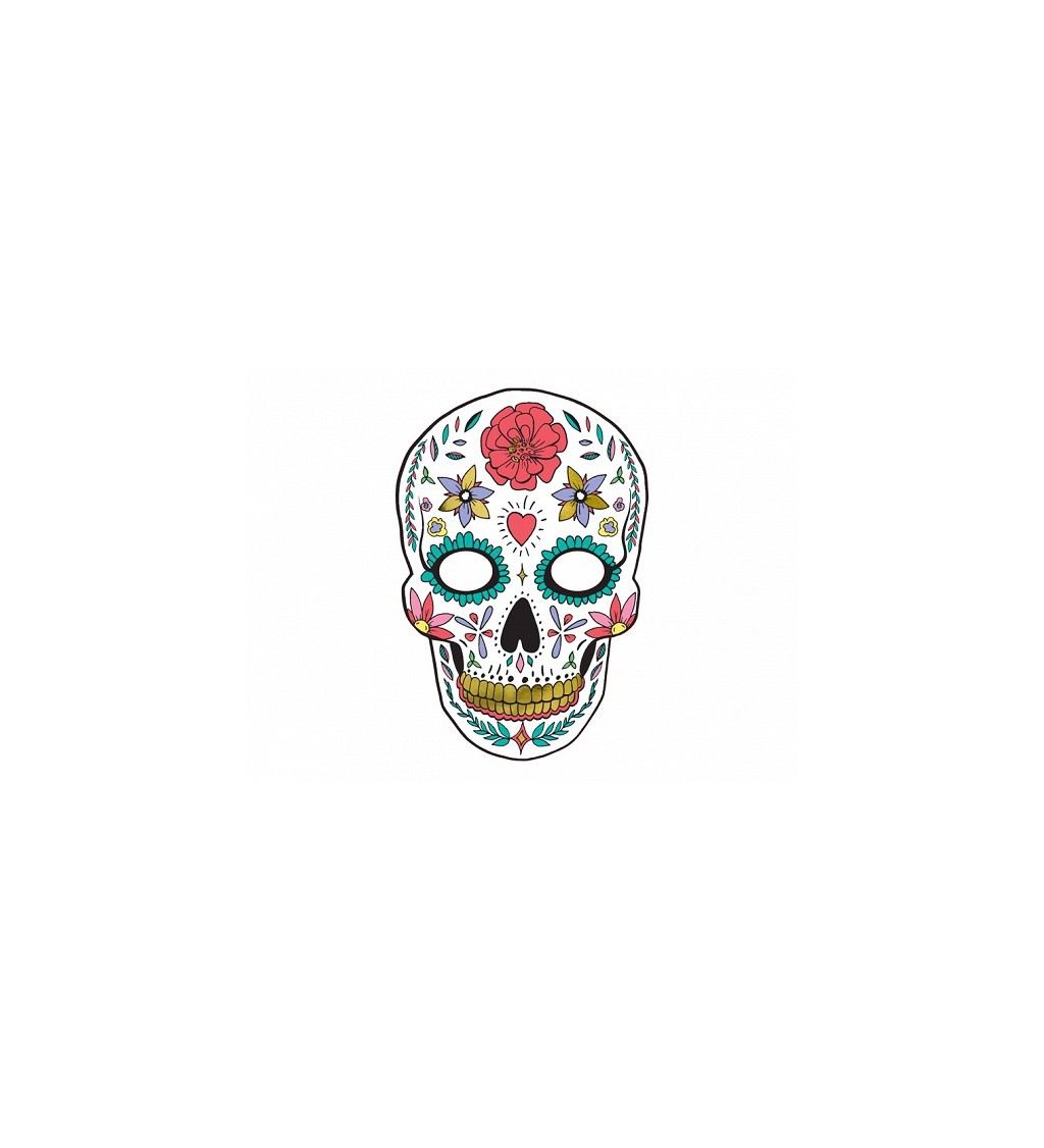 Bílá maska Dia de Los Muertos