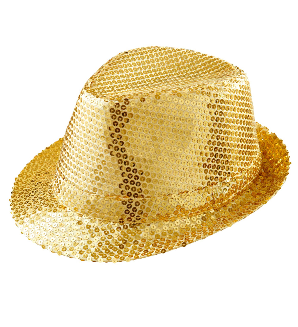 Glitrově zlatý klobouk Fedora
