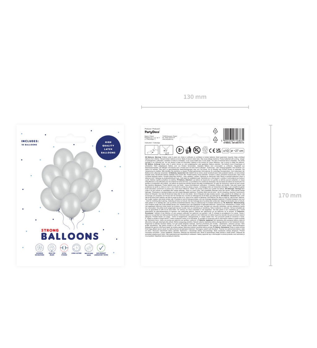 Latexový balónek - stříbrný