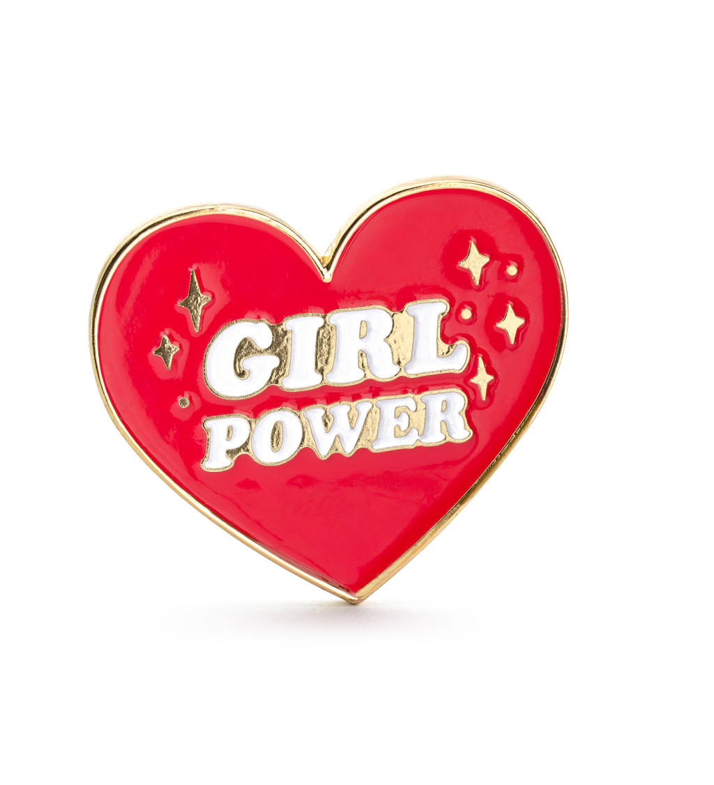 Červený odznak - Girl power