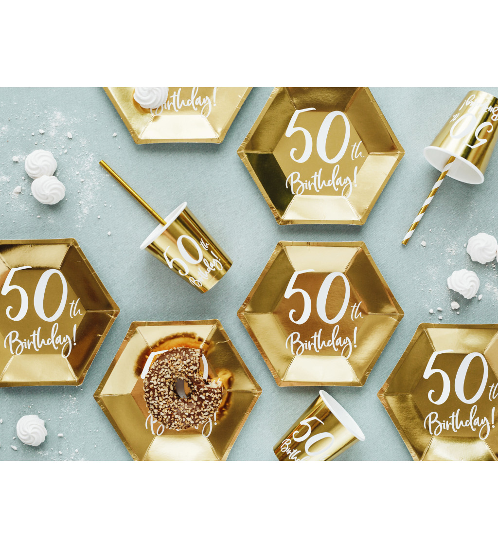 Kelímky 50. narozeniny - zlatá