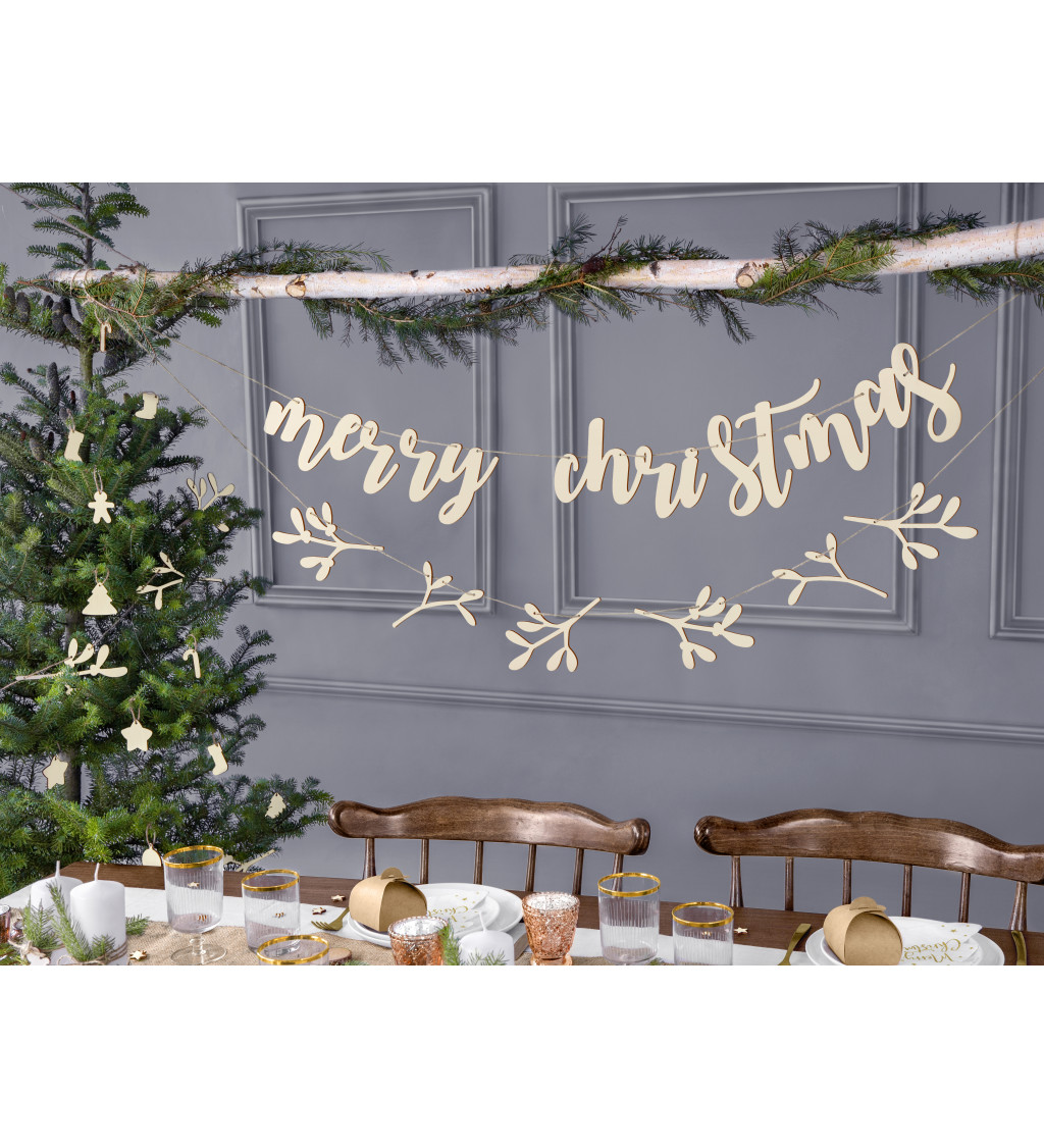 Závěsná dekorace s nápisem Merry Christmas