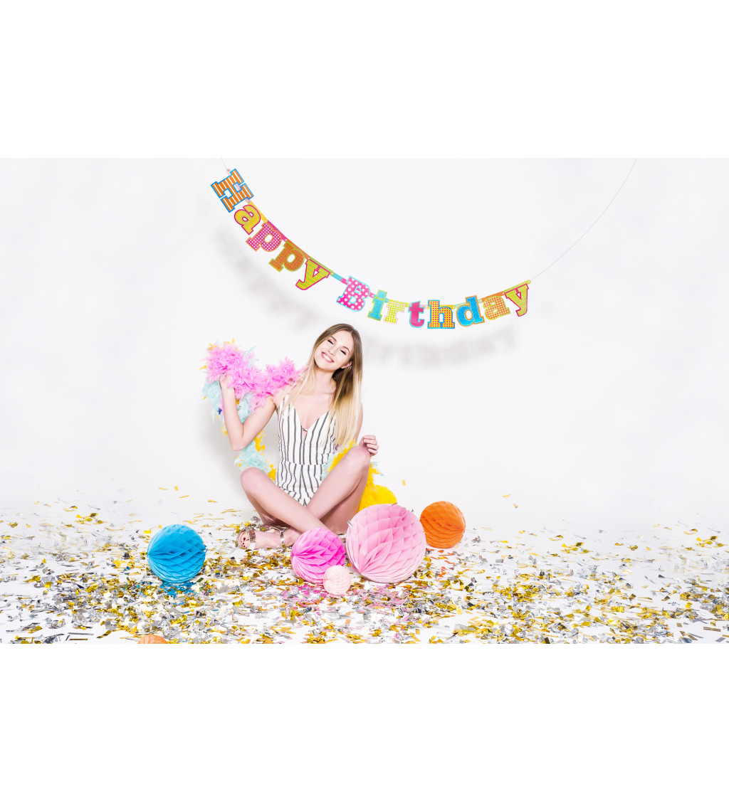 Různobarevná girlanda - Happy Birthday