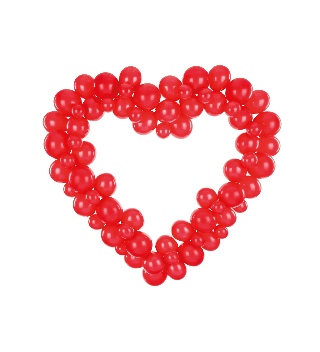Balonková červená dekorace - srdce