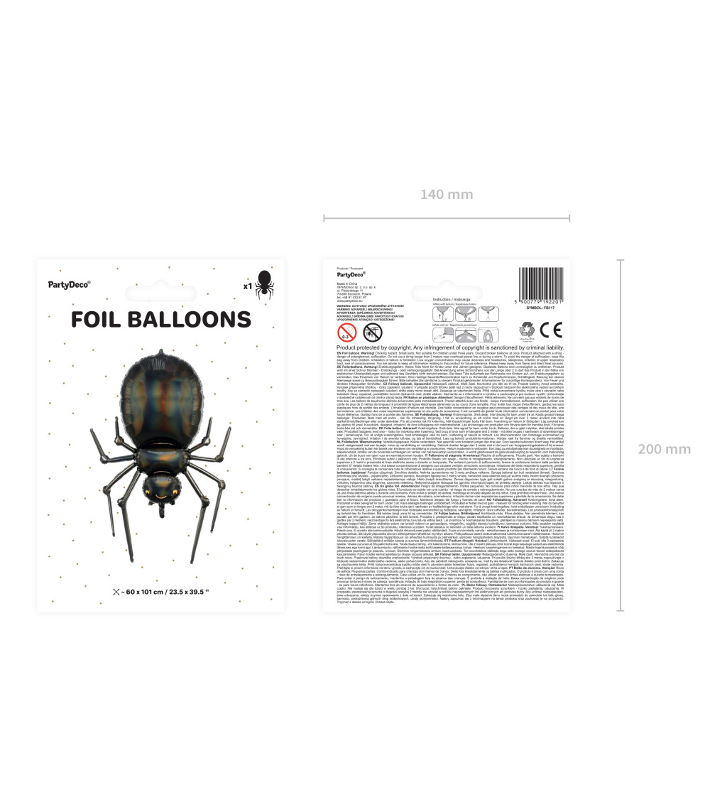 Fóliový balón - pavouk