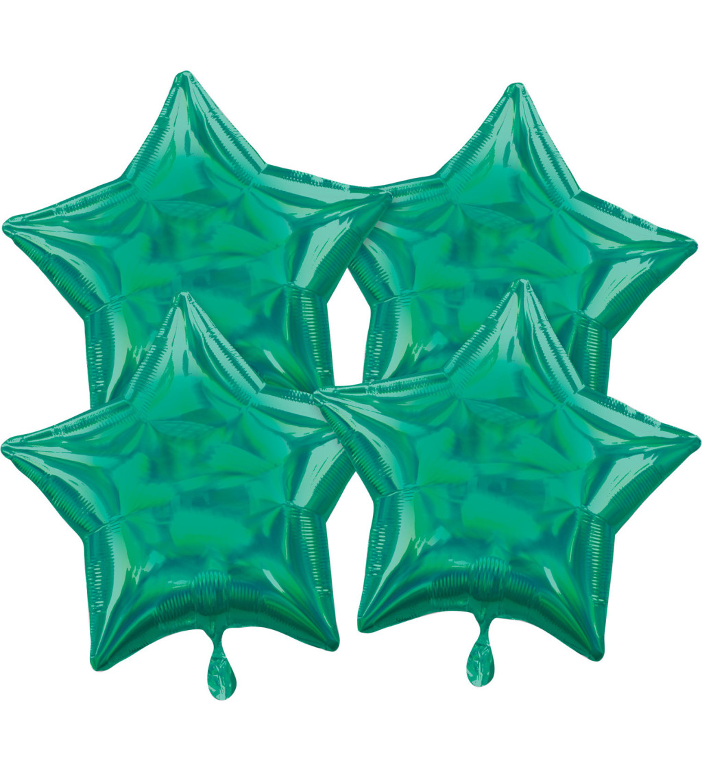 Sada - holo zelené hvězdy 4ks