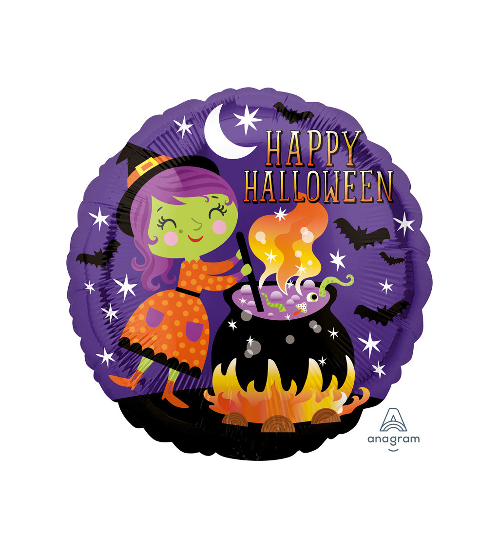 Happy halloween - fialový balón