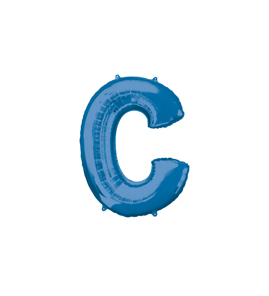 Modrý fóliový balónek ve tvaru písmene C