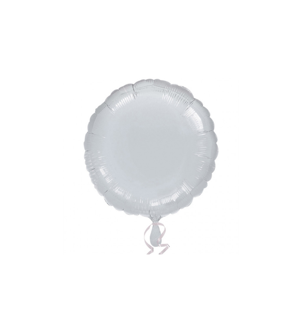 Fóliový balónek - stříbrné kolečko