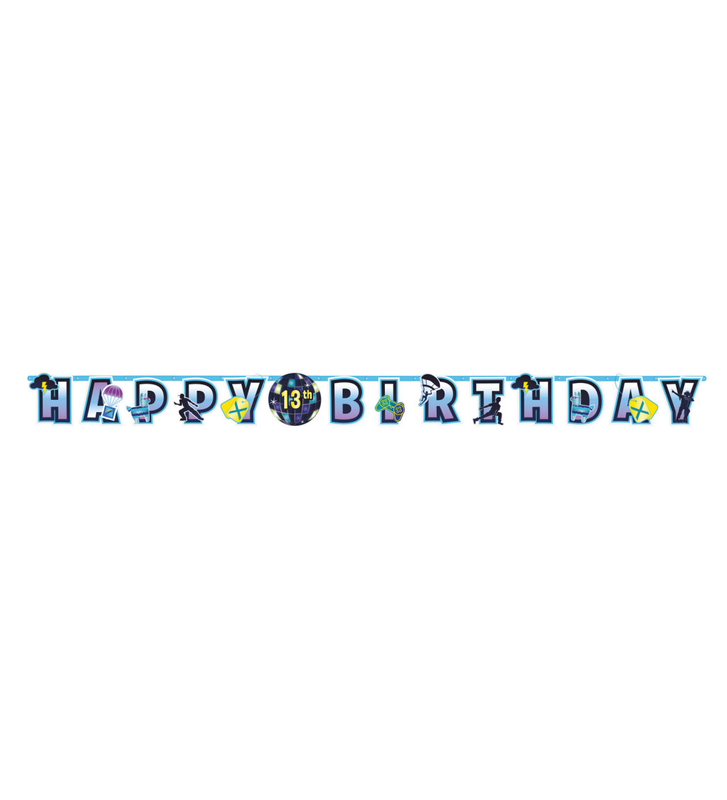 Banner modrý - Happy Birthday
