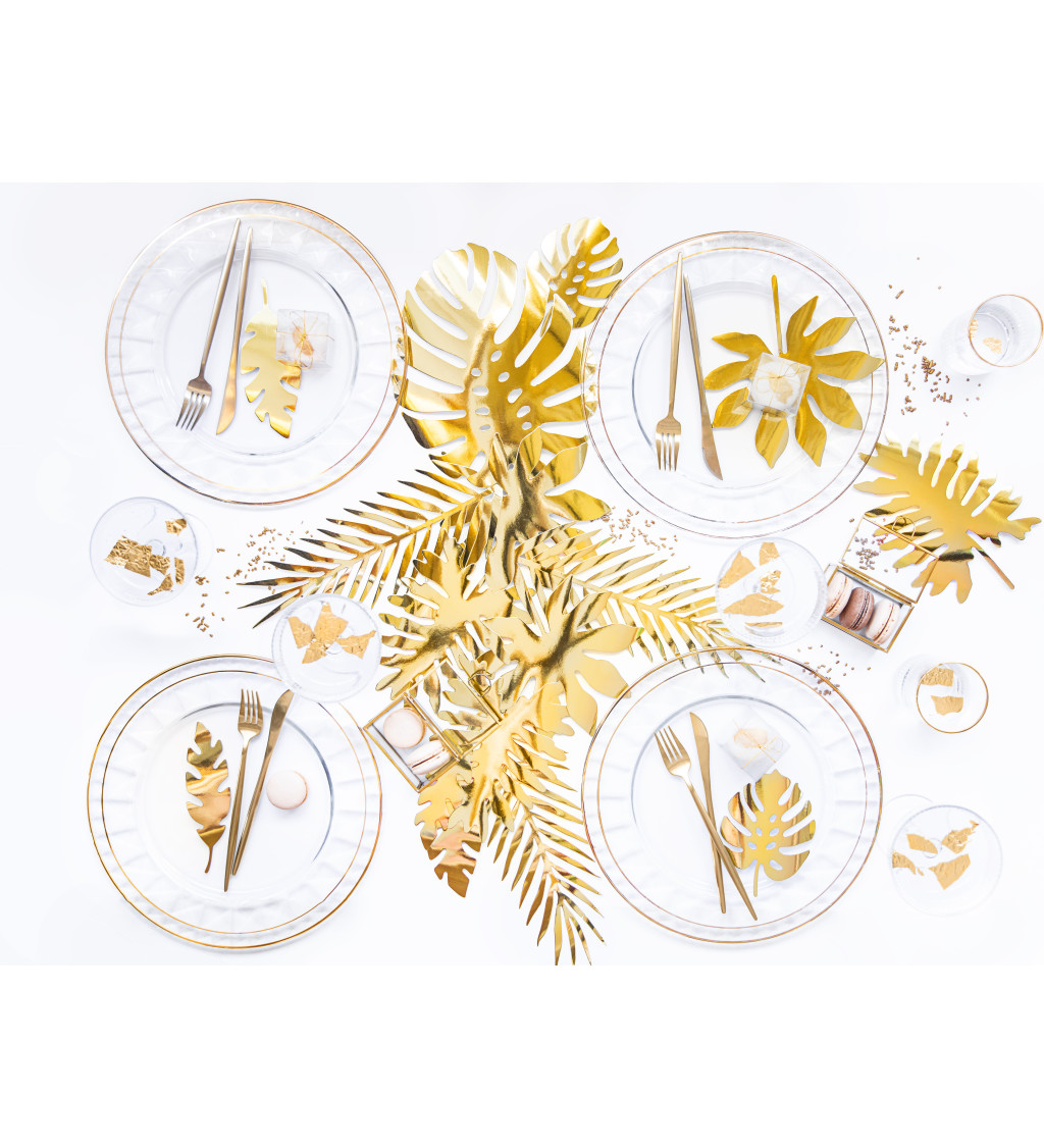 Zlaté listy - dekorace na stůl