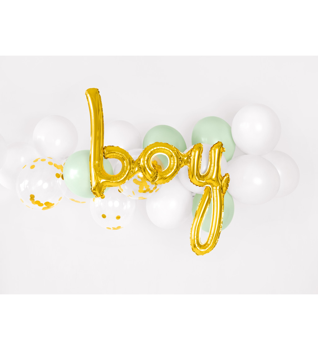 Fóliový zlatý balónek - Boy