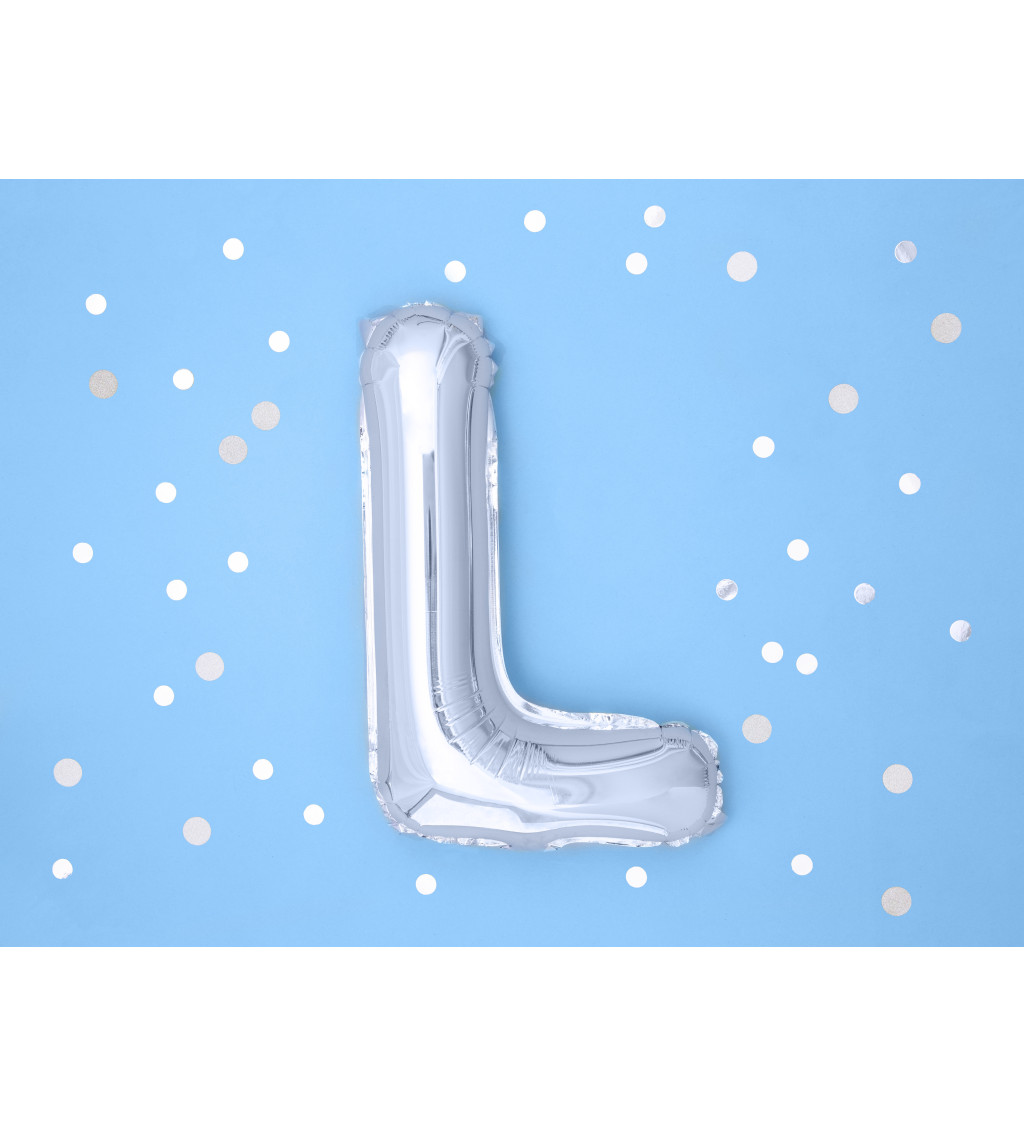 Stříbrný balónek písmeno L