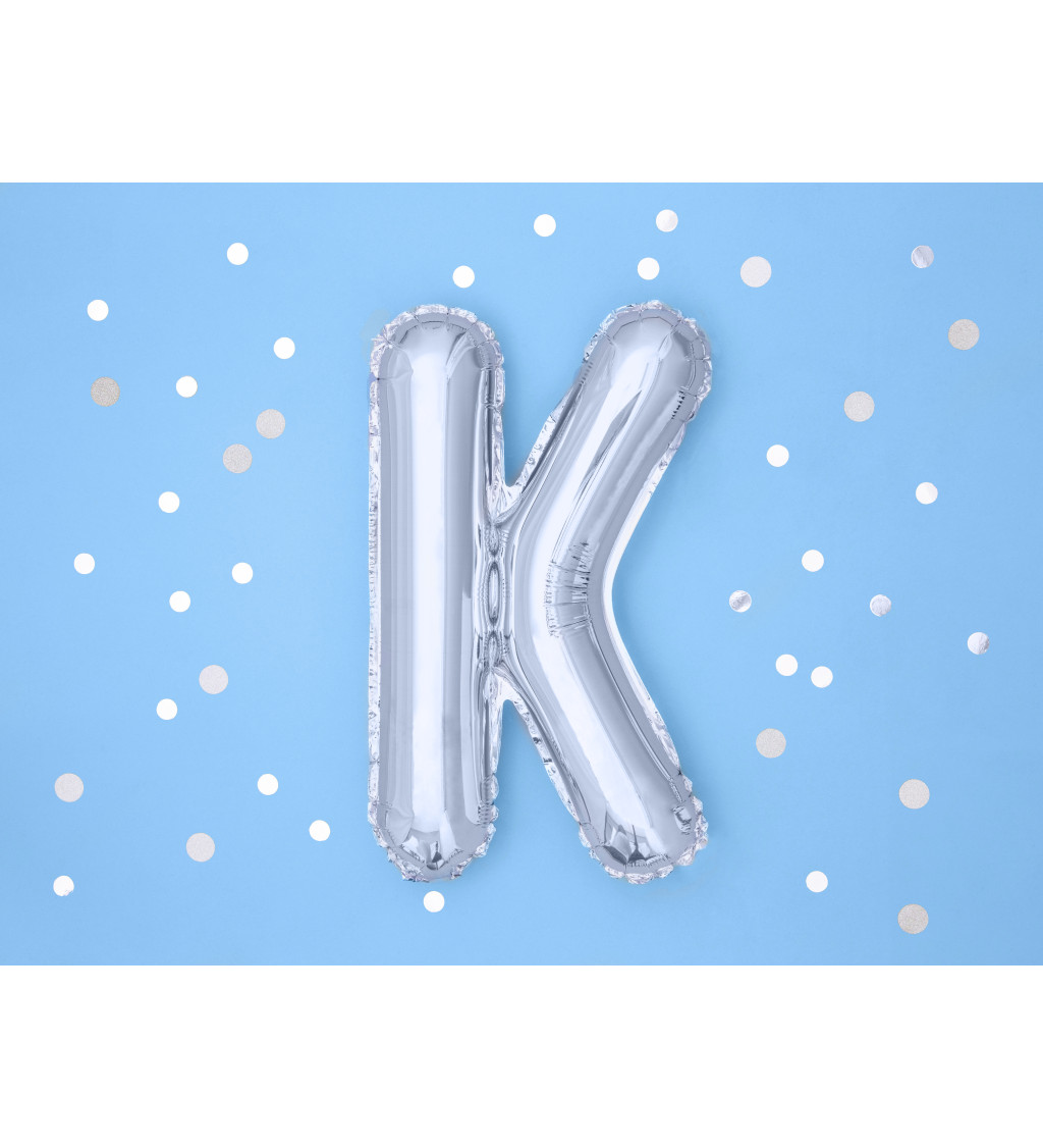 Stříbrný balonek písmeno K