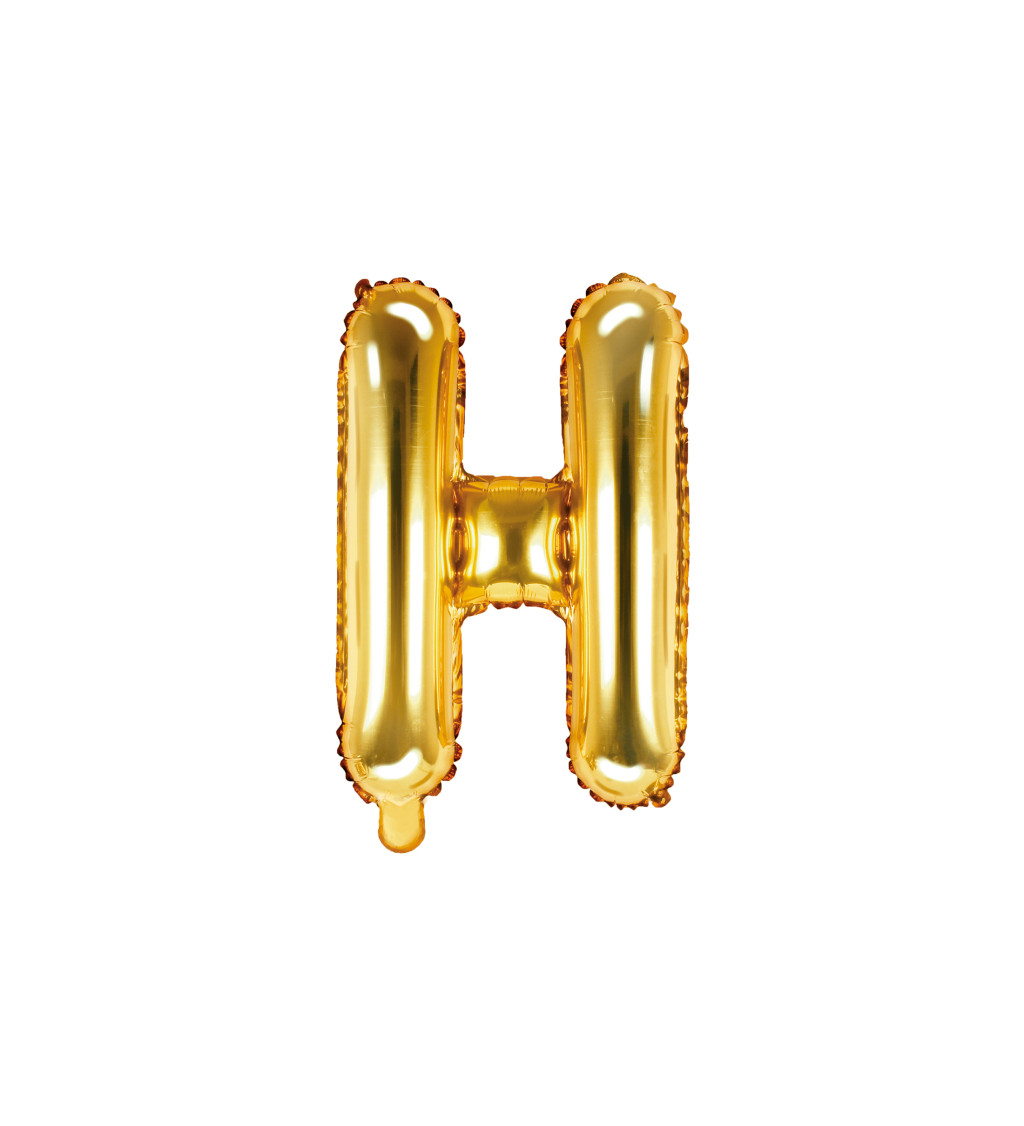 Fóliový zlatý balónek - písmeno H