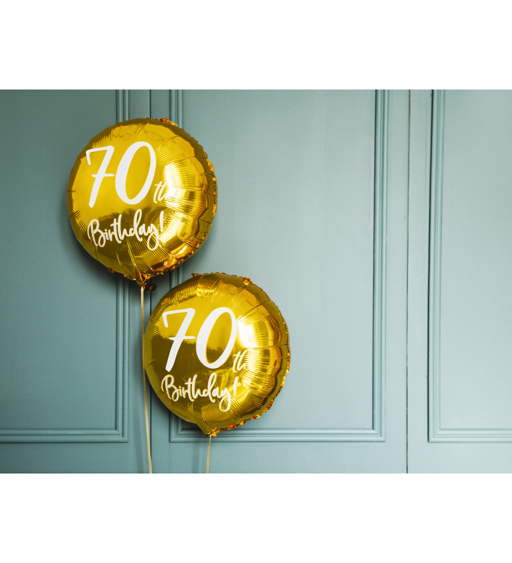 Fóliový balónek 70. narozeniny - zlatý