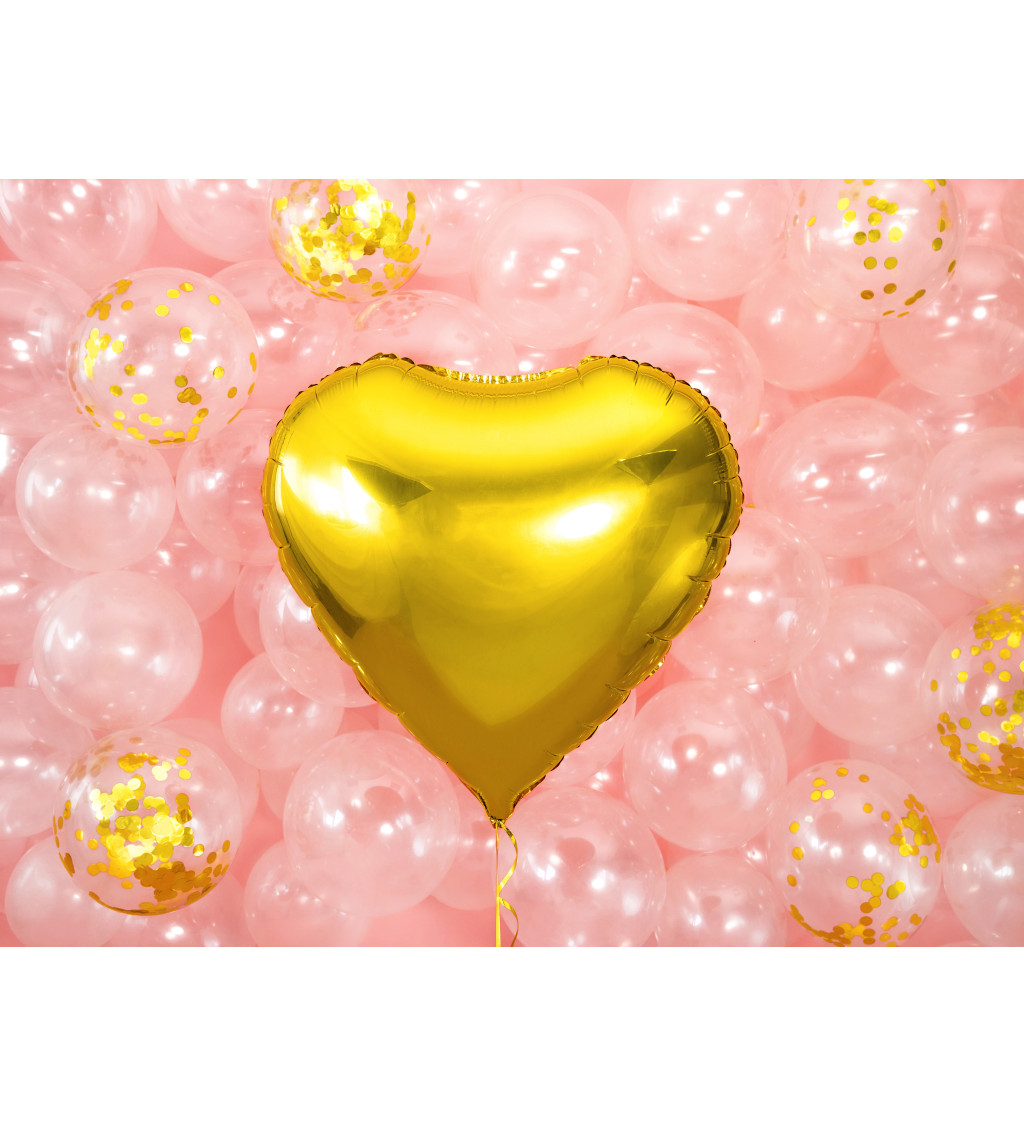 Balónek srdce - zlaté