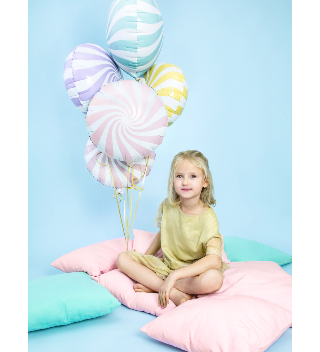Balónek pastelový swirl Candy - růžový