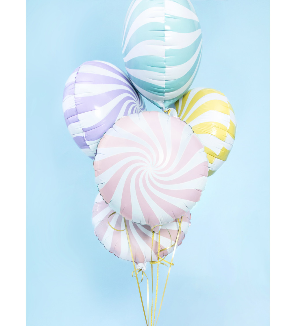 Balónek pastelový swirl Candy - růžový