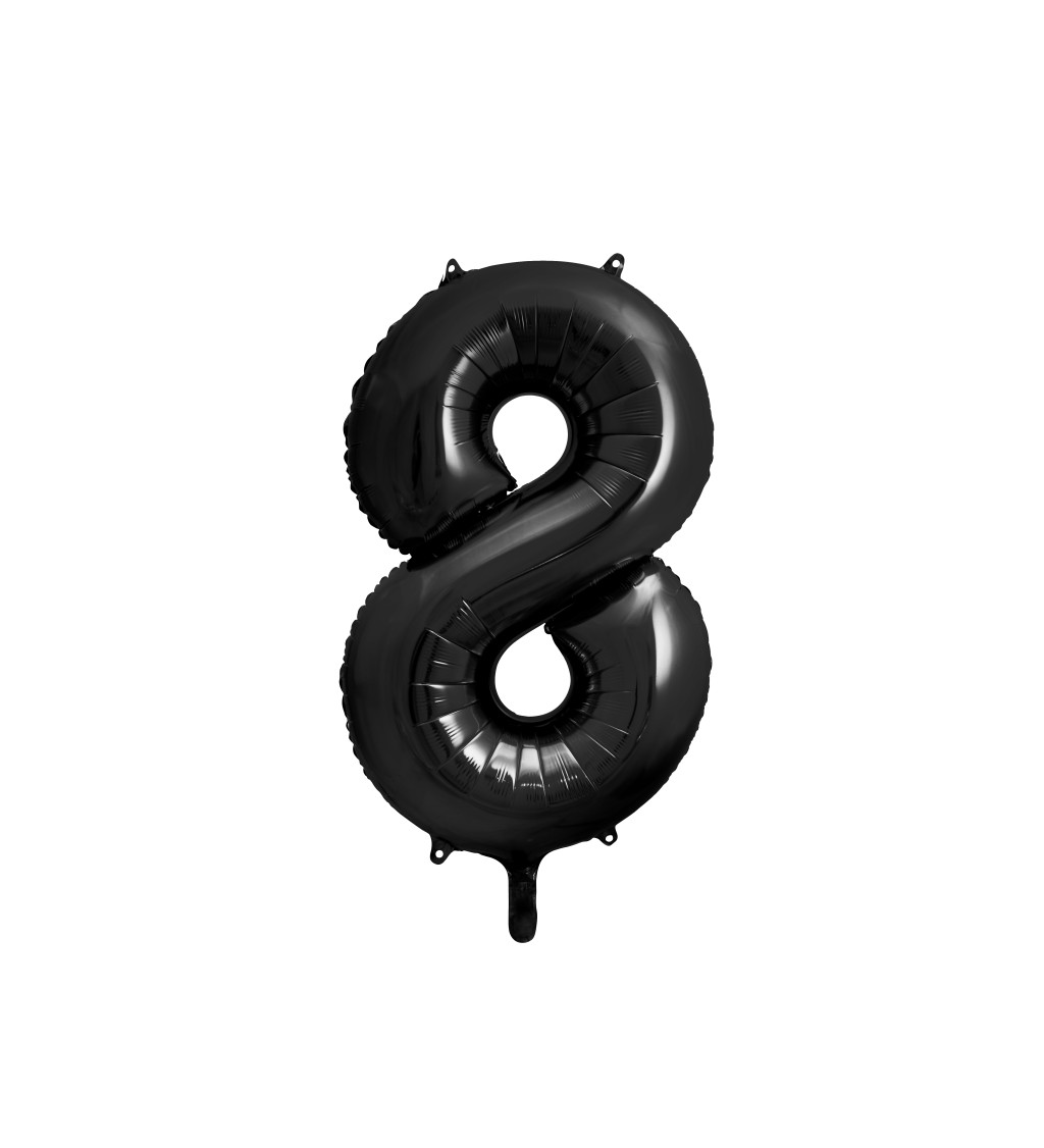 Balónek číslice 8 - černá