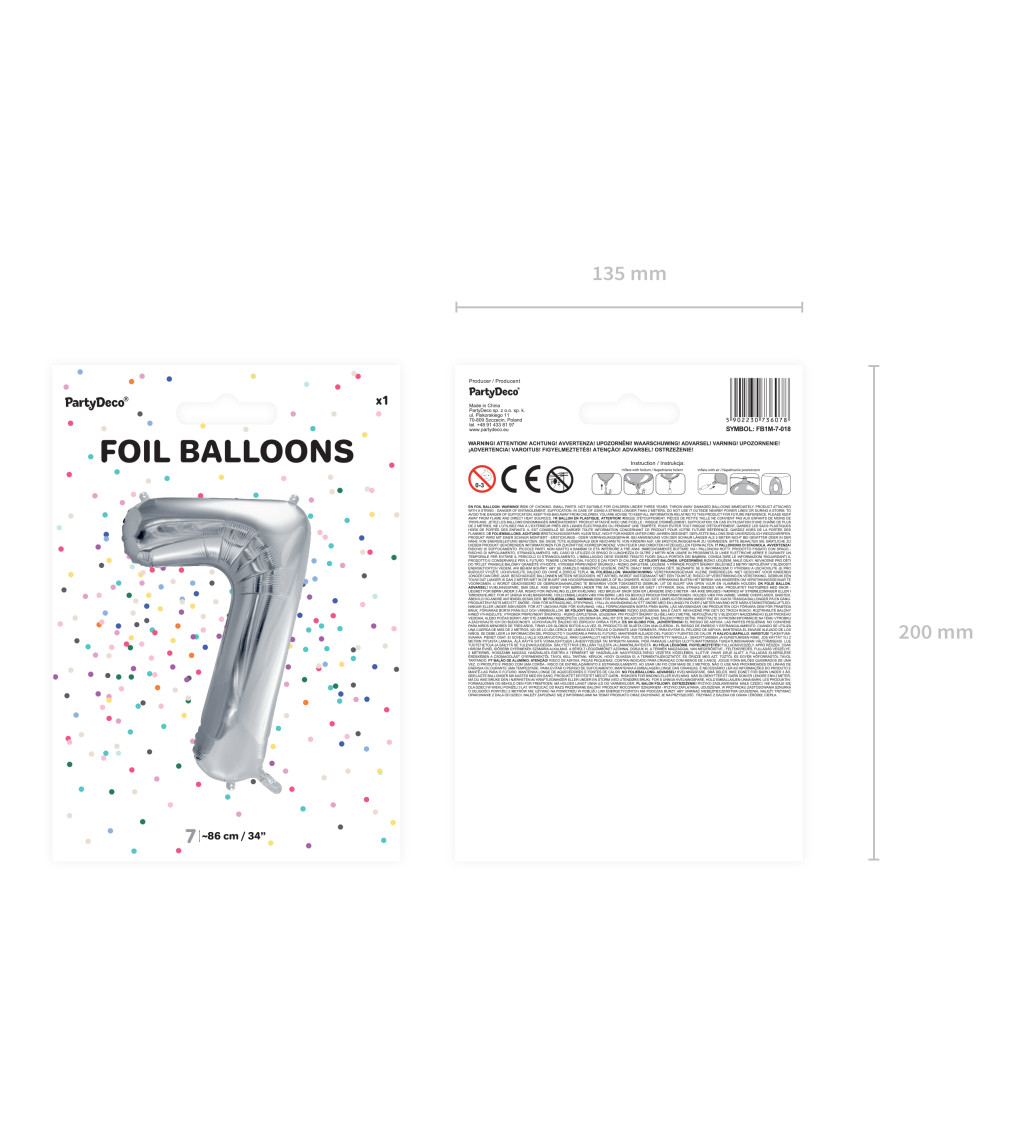 Fóliový stříbrný  balónek - 7