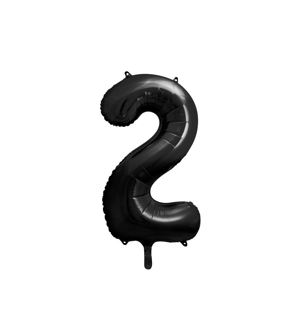Černý balónek s číslem 2