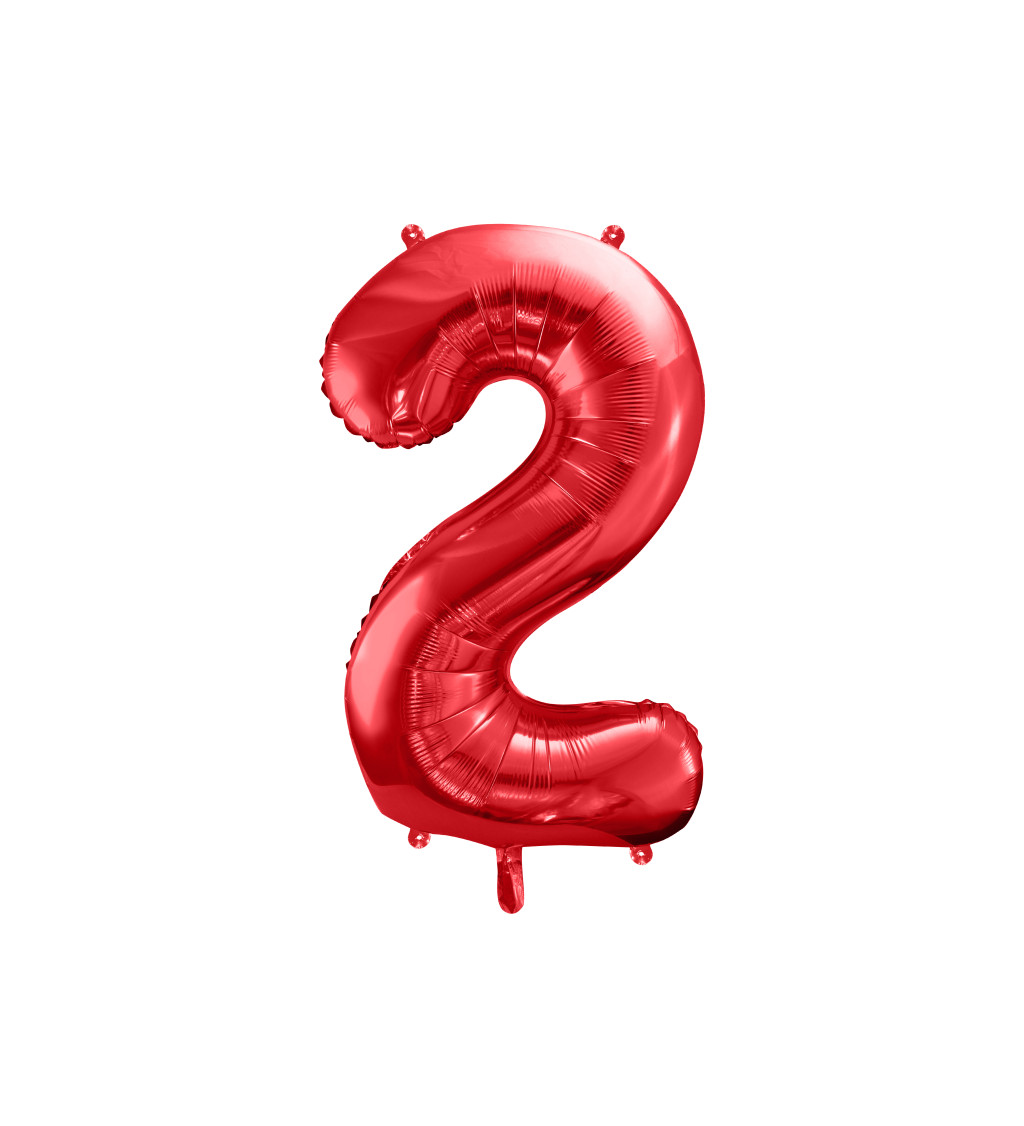 Červený balónek s číslem 2
