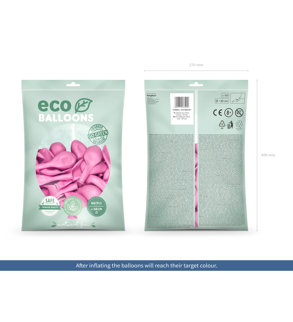 Eco růžový balónek