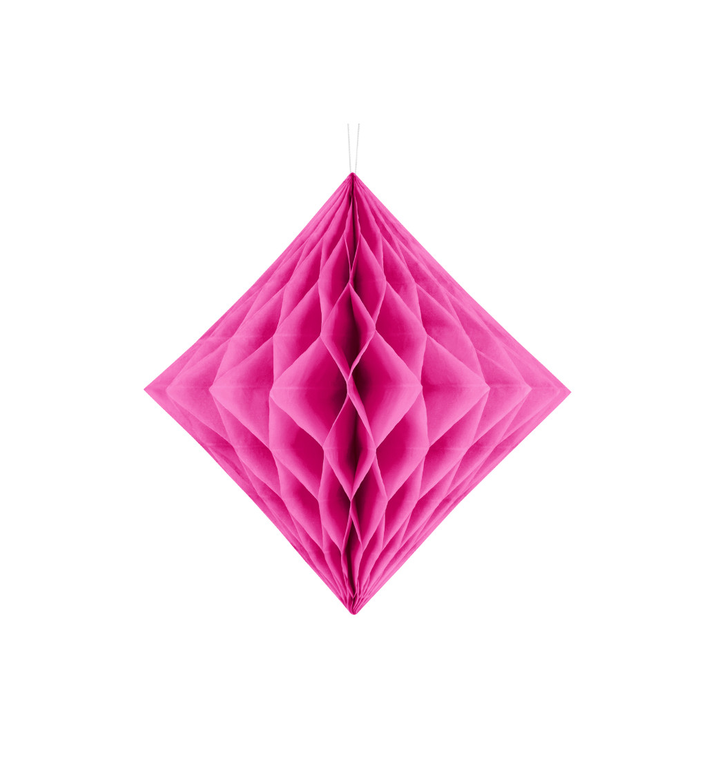 Tmavě růžový papírový diamant II dekorace