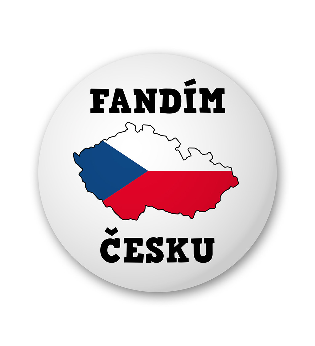 Placka s nápisem Fandím Česku