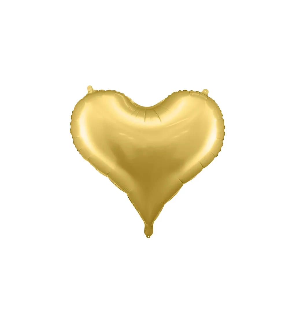 Balónek - srdce, zlatý