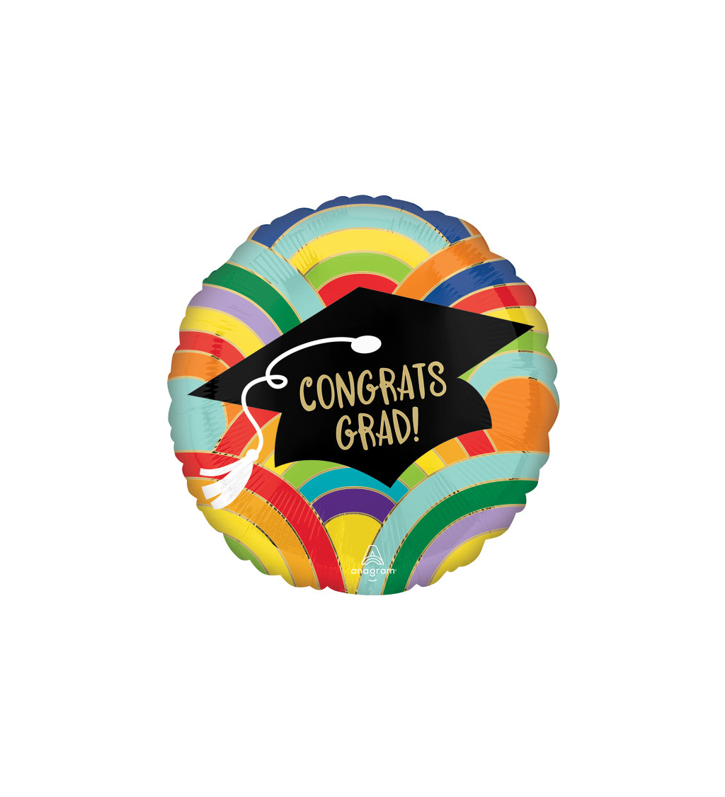 Fóliový balónek congrats grad - barevný