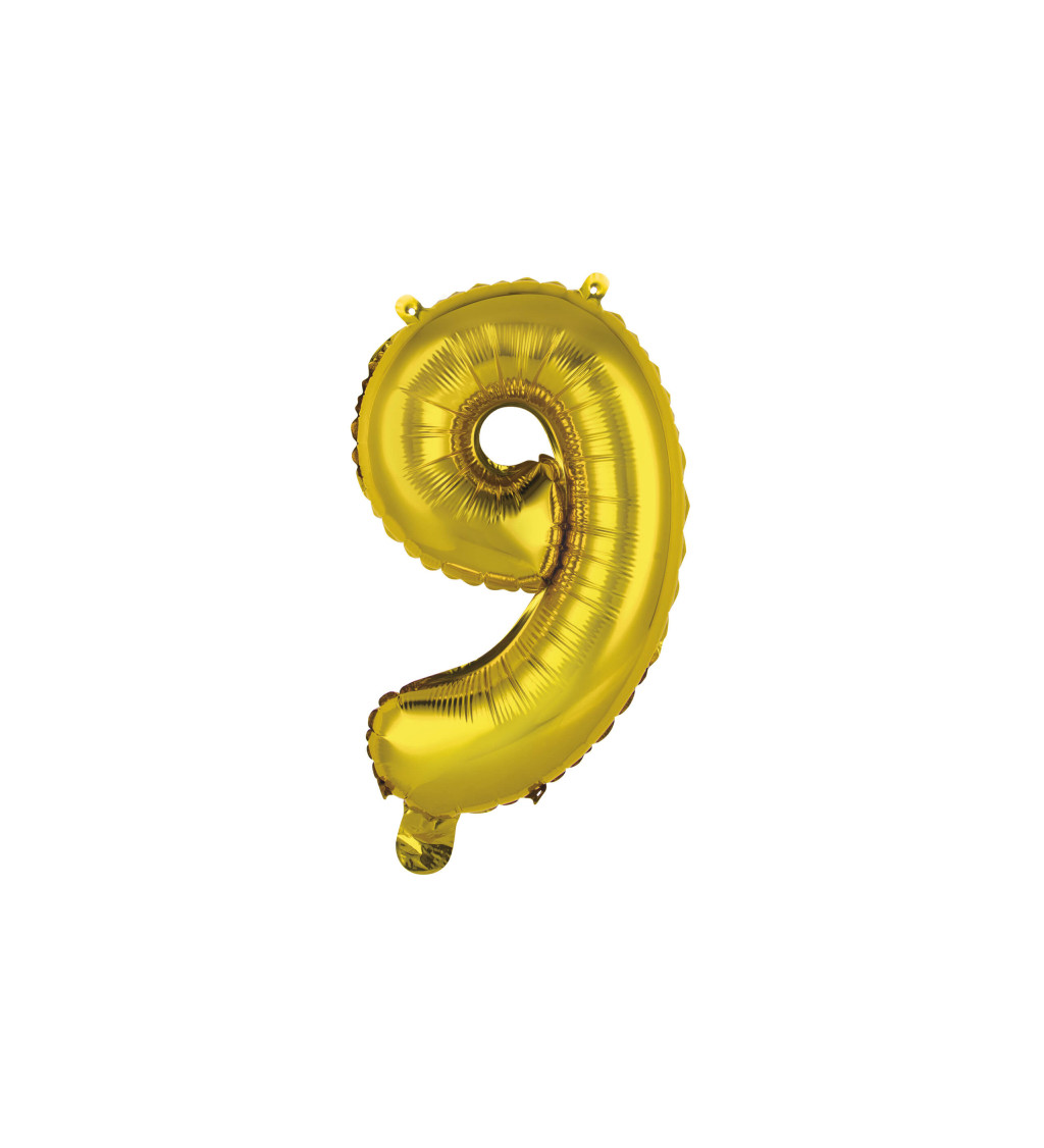 Fóliový zlatý balónek 9