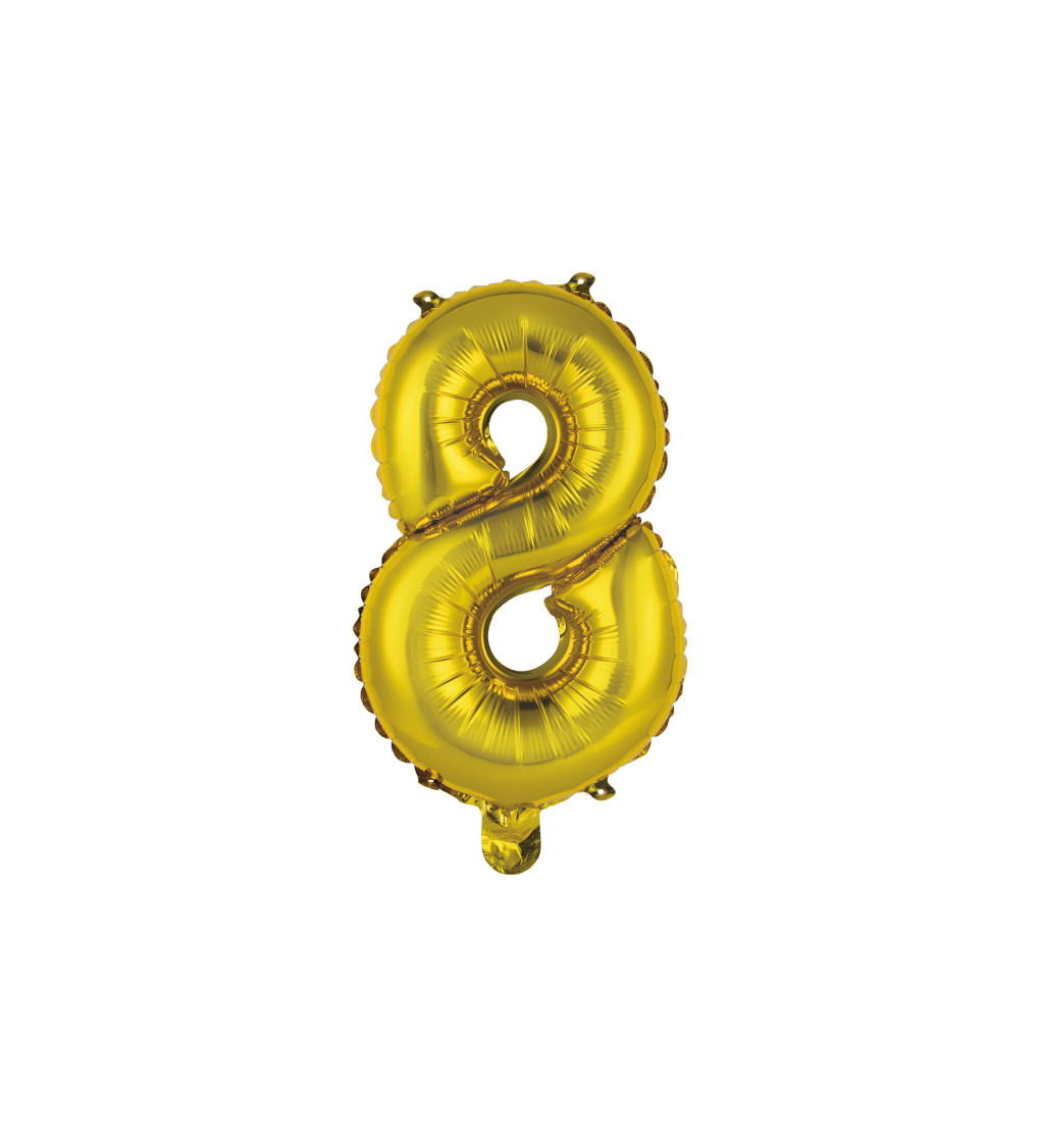 Fóliový zlatý balón číslo 8