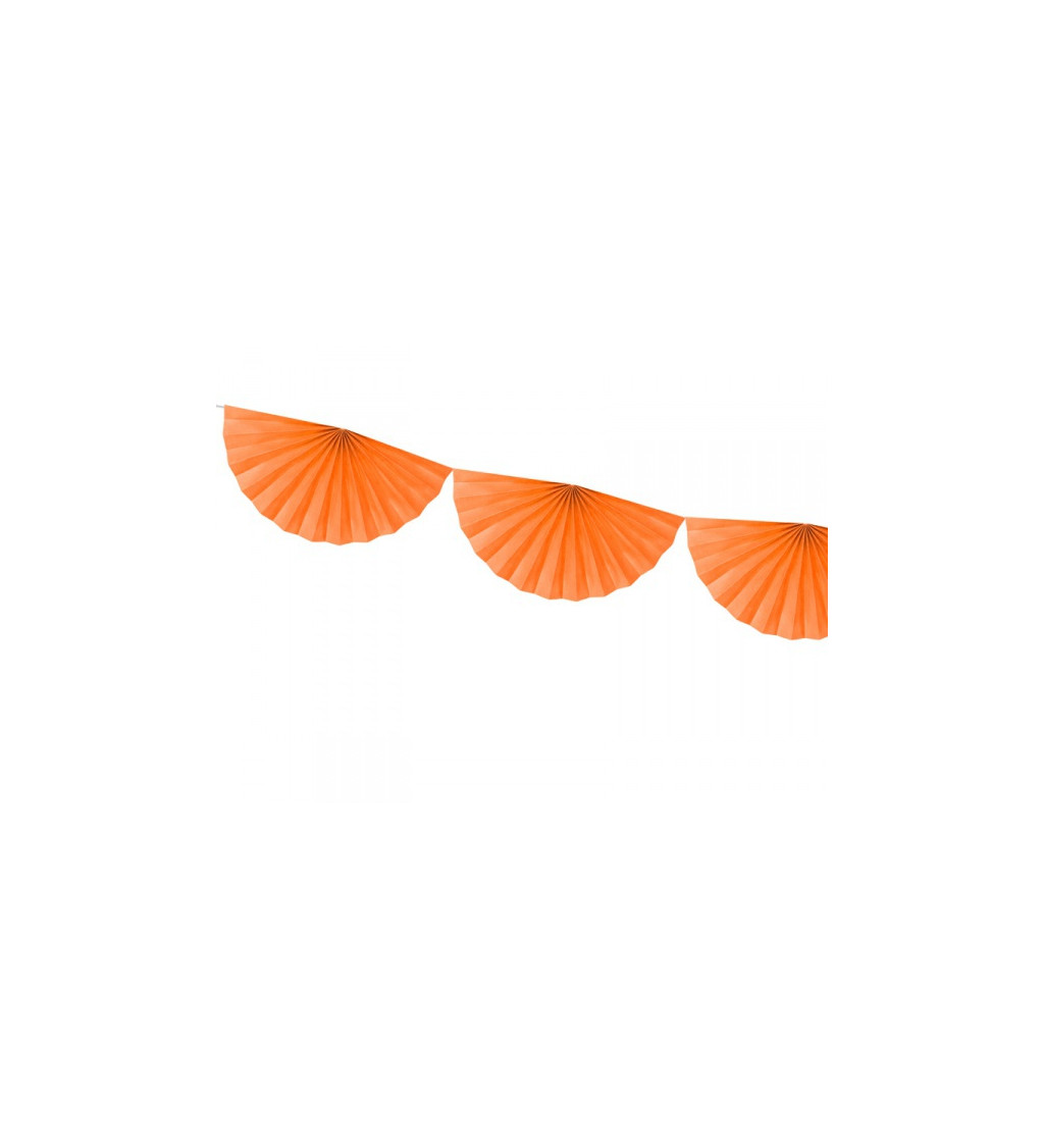Oranžová girlanda - vějířky