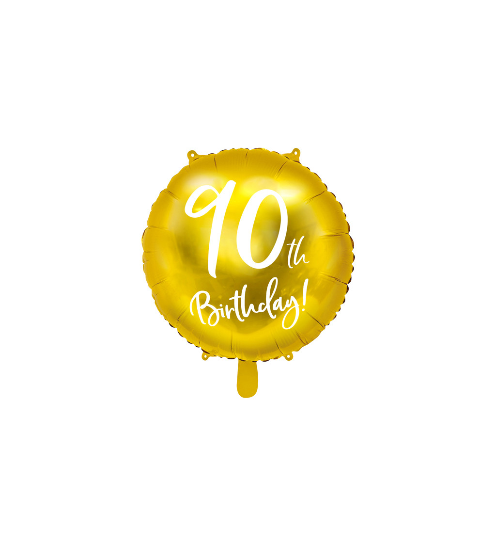 Fóliový balónek 90. narozeniny - zlatý
