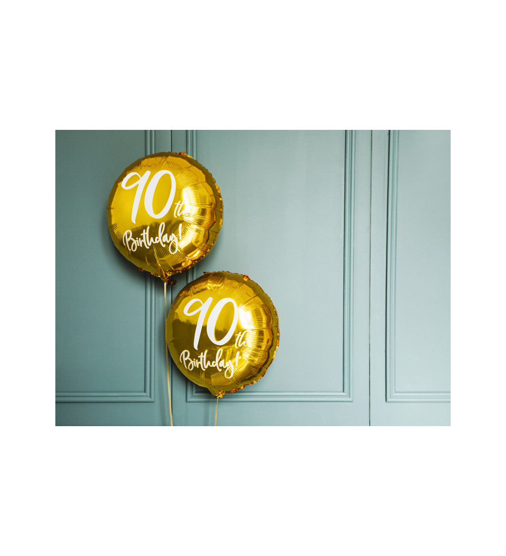 Fóliový balónek 90. narozeniny - zlatý