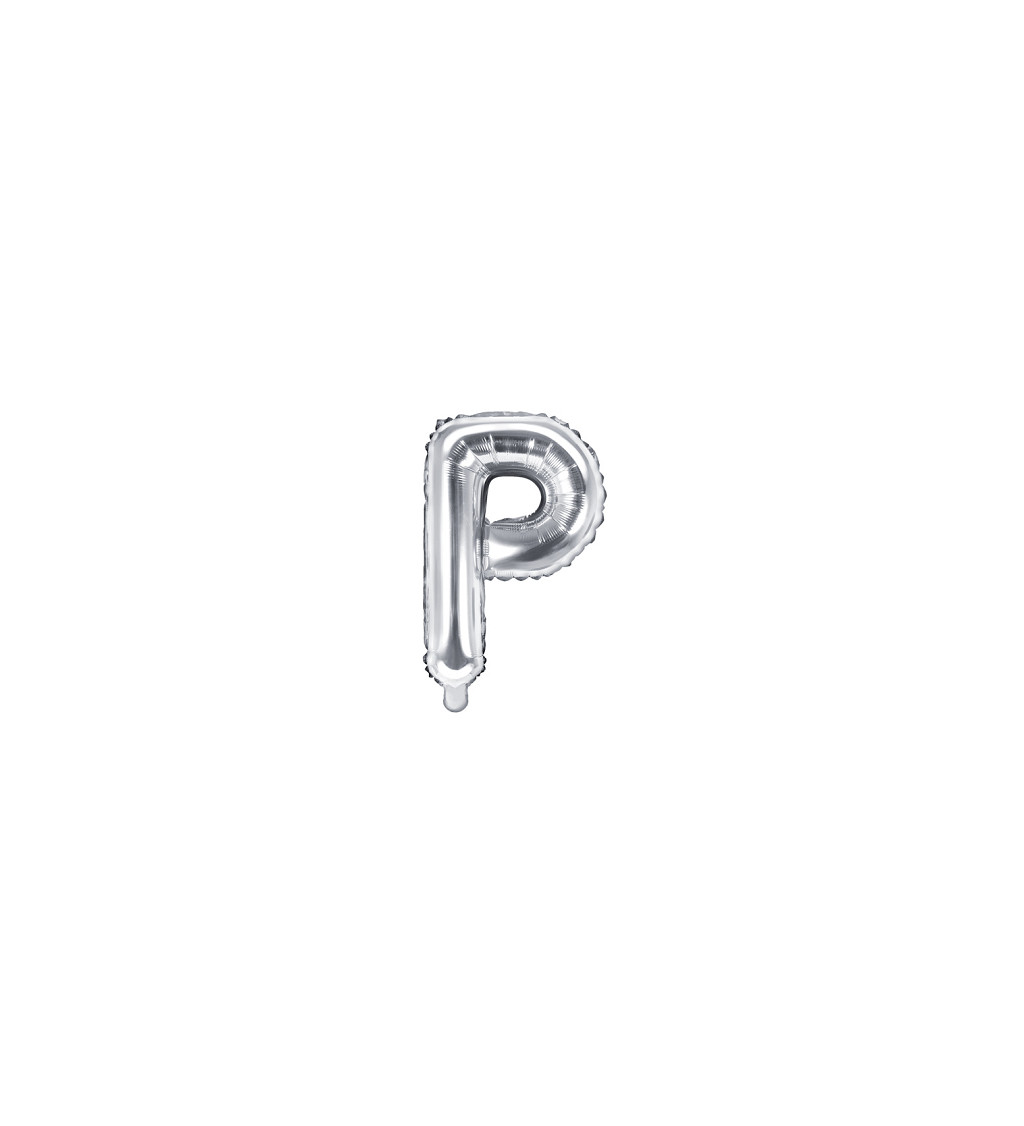 Metalický fóliový balónek Písmeno ''P'' - stříbrný