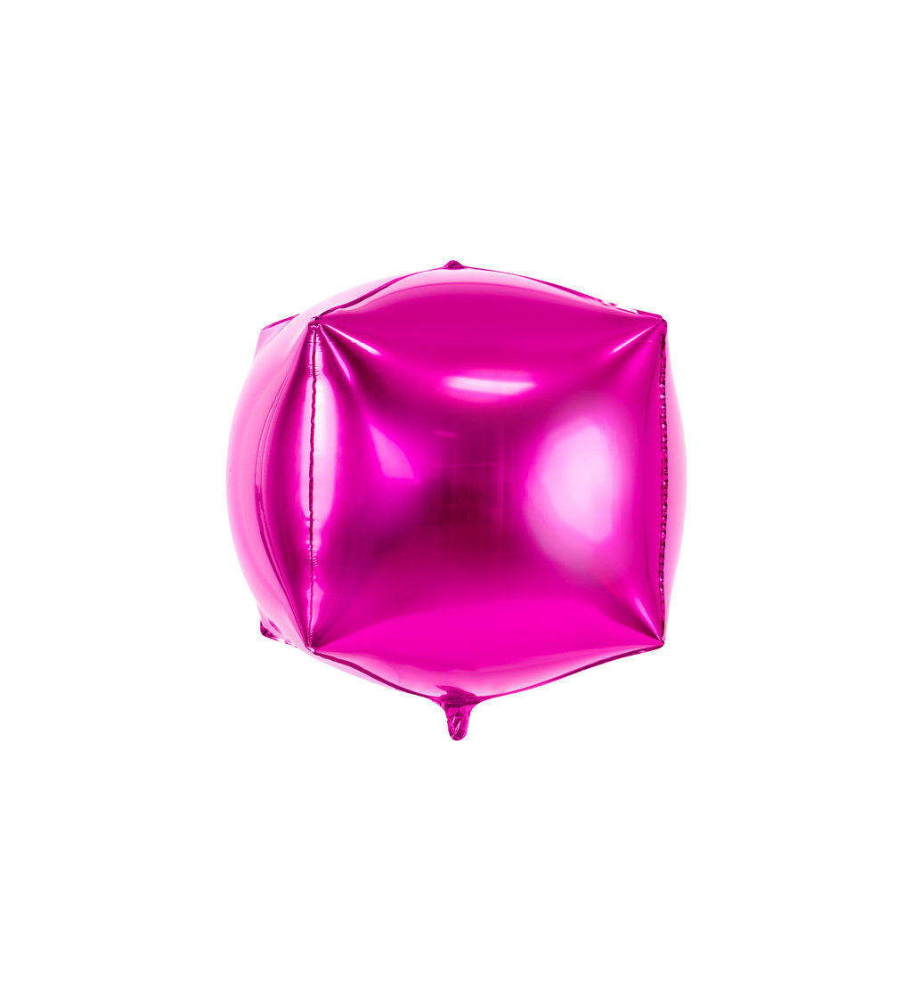 Metalický fóliový balónek - tmavě růžový