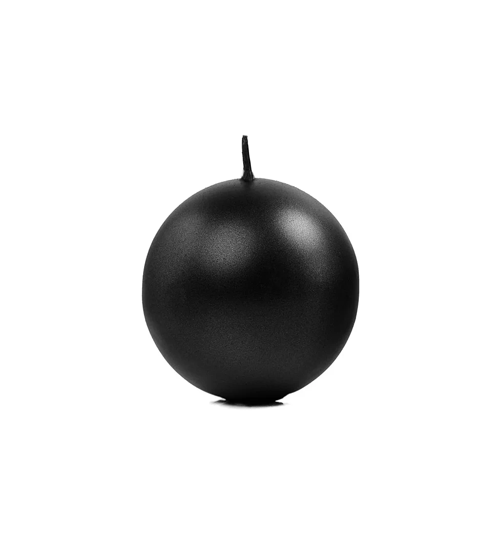 Svíčka ve tvaru koule - černá