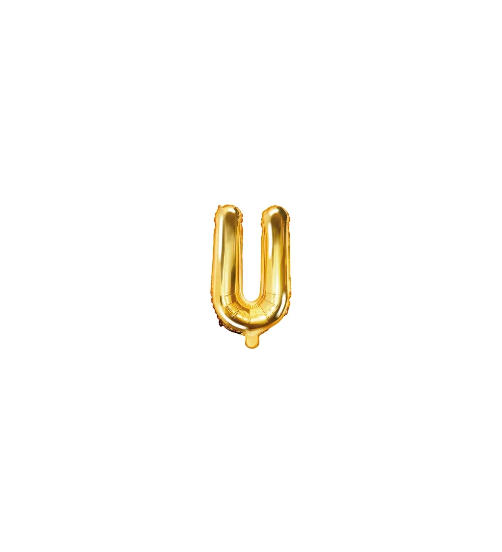 Balón písmeno ''U'' ve zlaté barvě