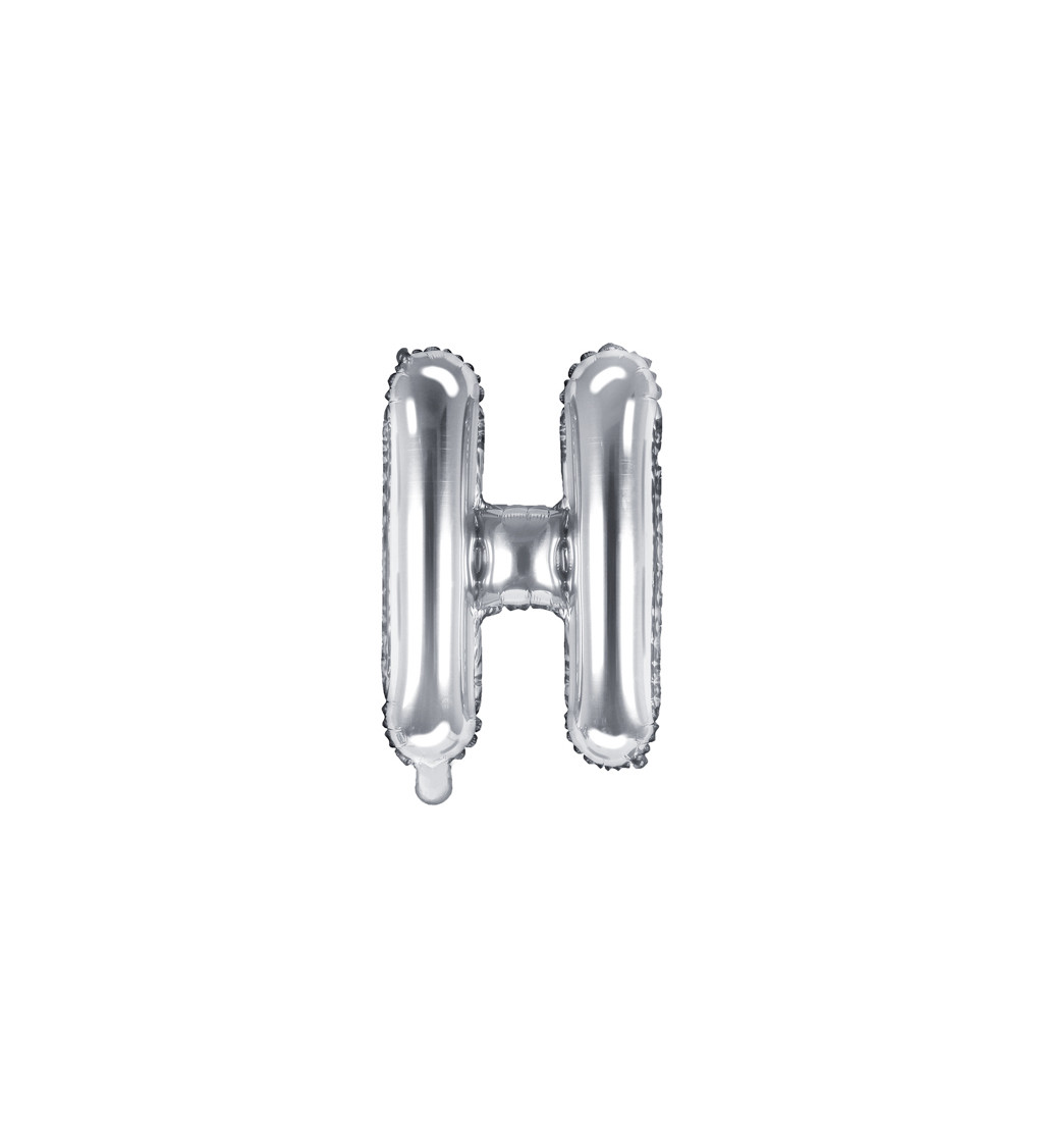 Fóliový balónek "H" - stříbrný