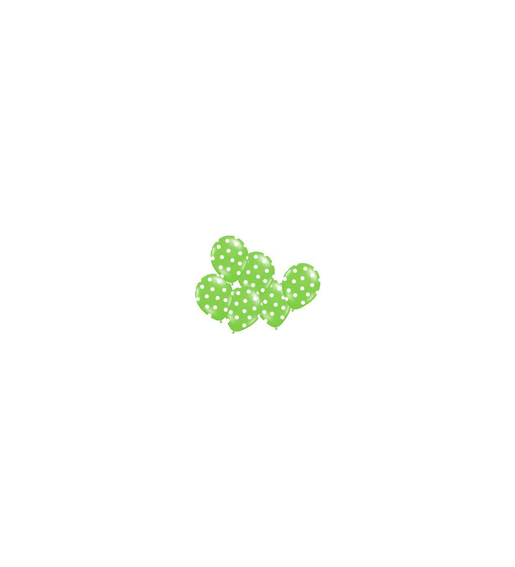Zelené balonky - bílé puntíky