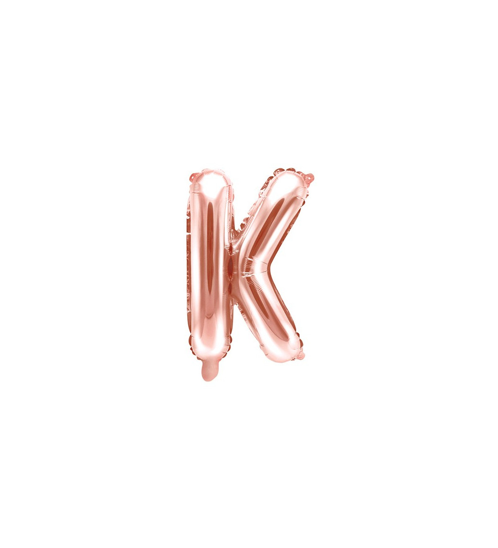Fóliový balónek Písmeno "K" - rosegold